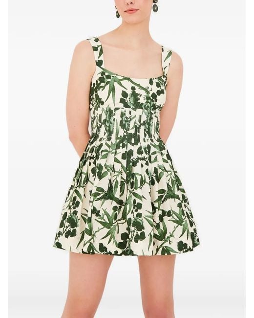 Cara Cara Green Ria Floral-Pattern Mini Dress