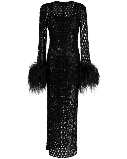 Rachel Gilbert Mara Openwork Maxi Dress in het Black