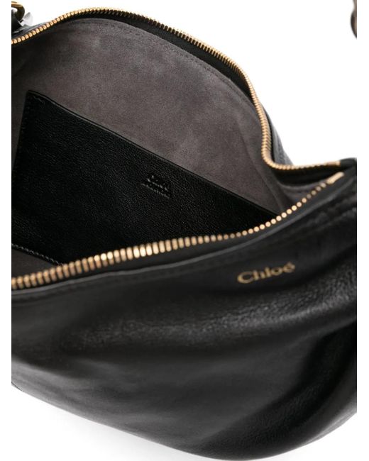 Chloé Black Calf Leather Hobo Shoulder Bag