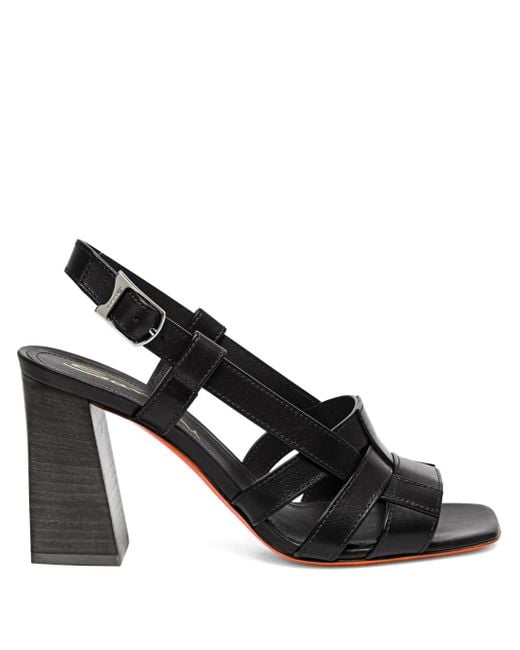 Santoni Black Beyond Sandals