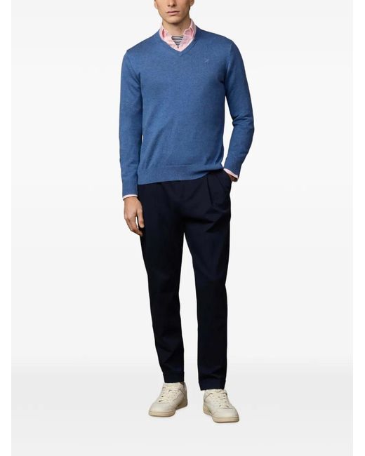 Hackett Blue V-Neck Sweater for men