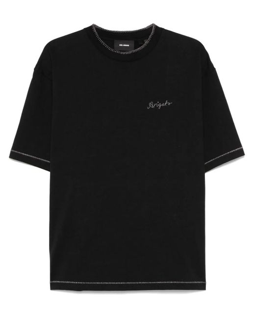 Axel Arigato Black Decorative-Stitching T-Shirt for men