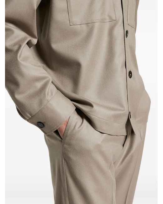 Peserico Gray Double-Pocket Button-Front Jacket for men