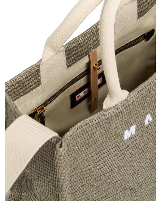 Marni Natural Raffia Small Tote Bag