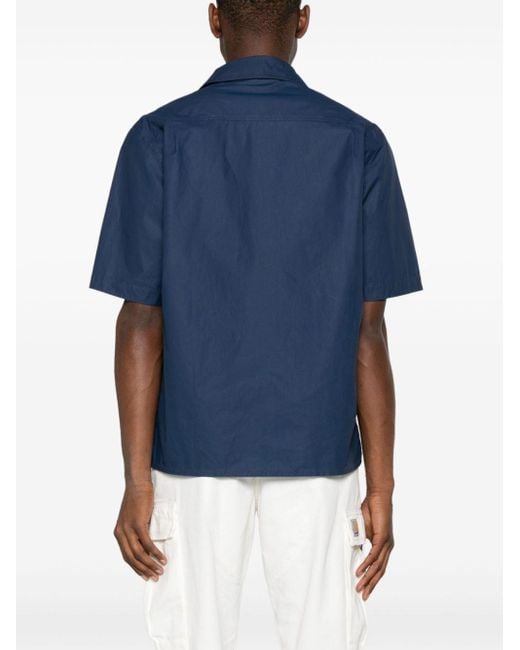Stone Island Blue Short Sleeve Overshirt for men