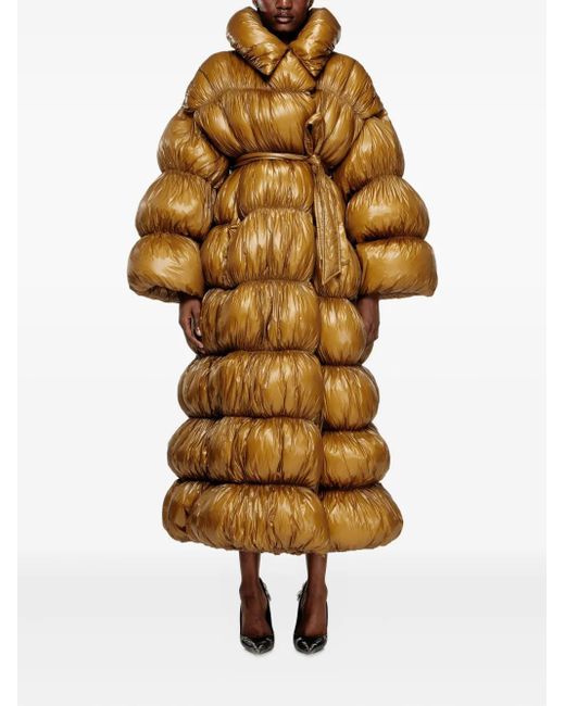 DIESEL Yellow Quilted Belted Long Coat