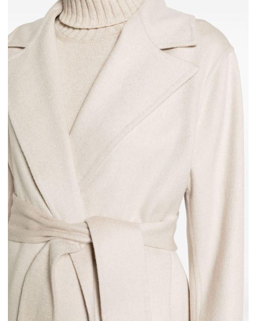 Kiton White Belted Cashmere Maxi Coat
