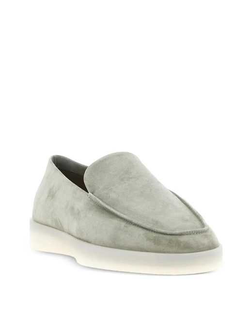 Fear Of God Gray Suede Logo-Patch Loafers for men