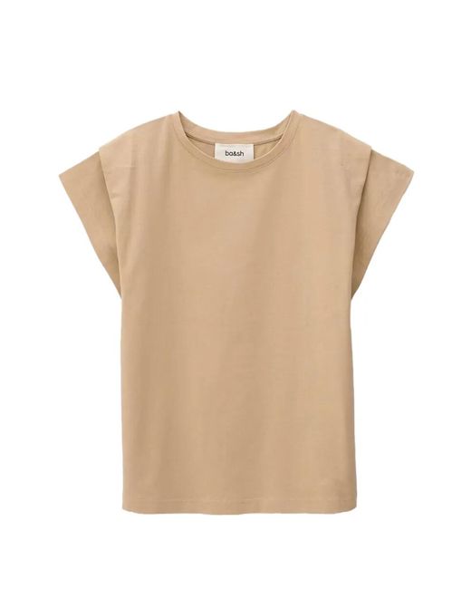 Ba&sh Natural Pio Padded-Shoulder T-Shirt