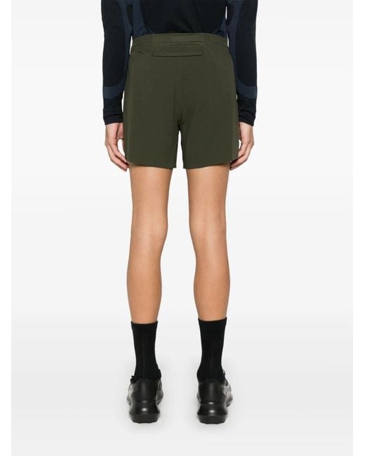 Y-3 Green Perforated-Design Shorts for men