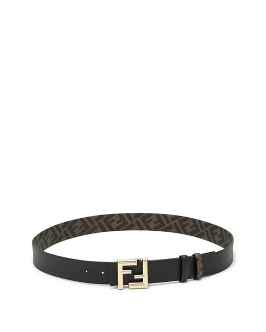 Fendi Black Reversible Ff-Buckle Belt for men