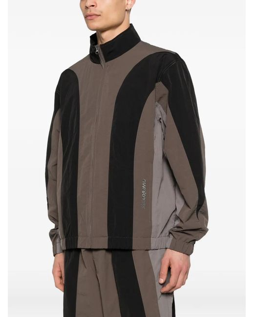 AWAKE NY Black Colour-Block Zip-Up Jacket for men