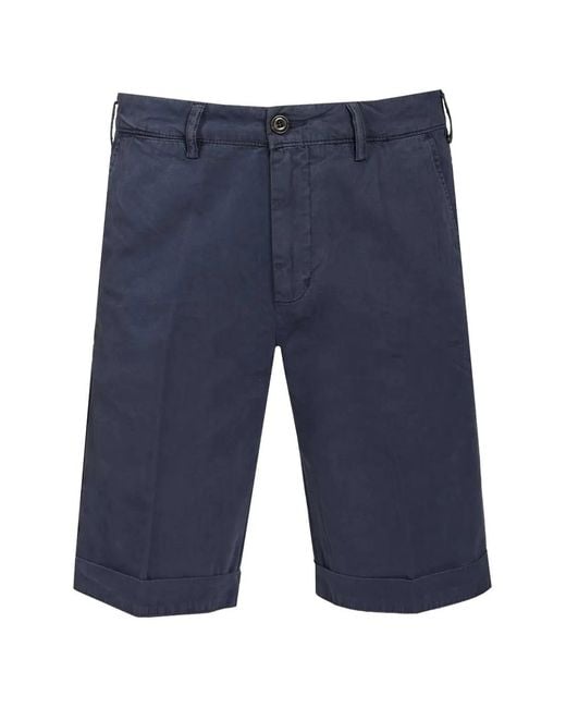 Al Duca D'aosta Blue Pleated Turned-Up Shorts for men