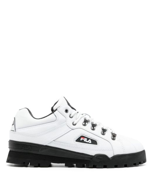 Fila White Trailblazer Leather Sneakers for men