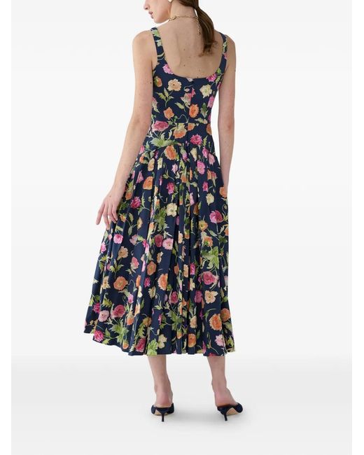 Carolina Herrera White Floral Midi Dress