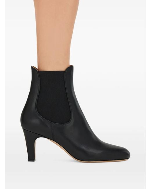 Ferragamo Black Mid Heel Chelsea Boots