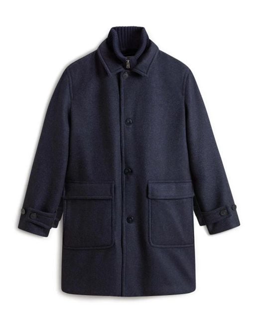 Woolrich Mantel mit Fischgrätenmuster in Blue für Herren