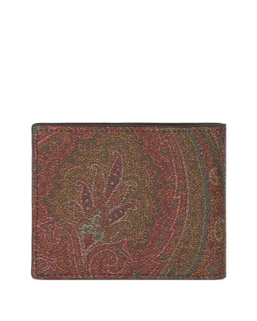 Etro Brown Paisley-Print Wallet for men