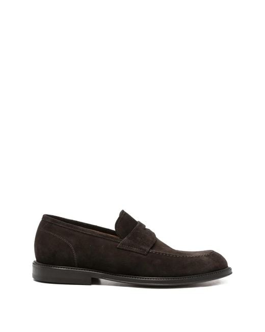 Green George Black Panelled Loafers for men