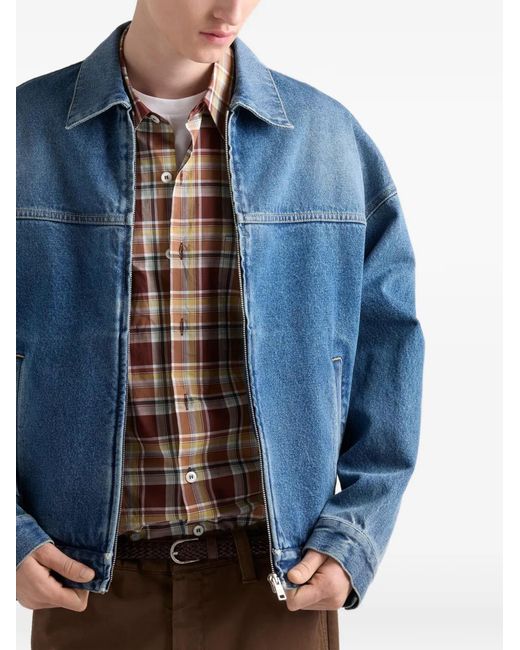 Prada Blue Denim Blouson Jacket for men