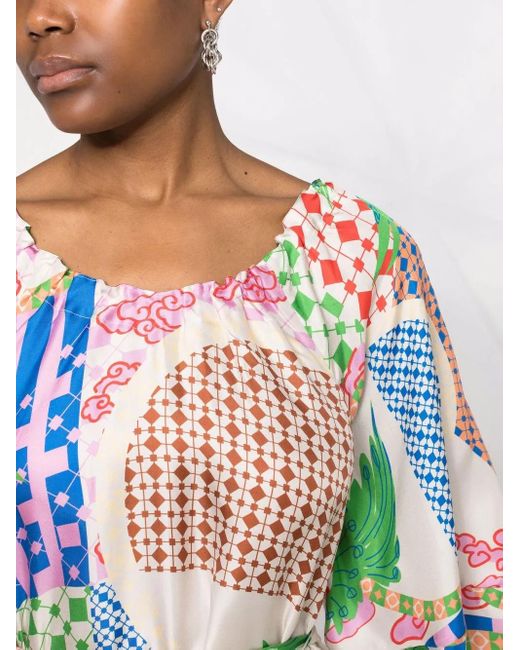 Henrik Vibskov Multicolor Birds Print Midi Dress