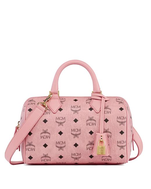 MCM Pink Ella Boston Bag