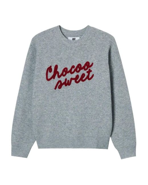 Chocoolate Gray Logo-Embroidered Sweater