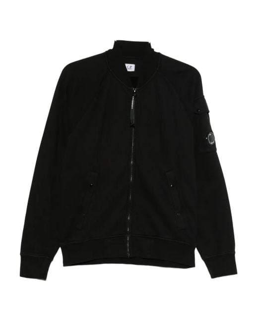 C P Company Black Lens-Pocket Bomber Jacket for men