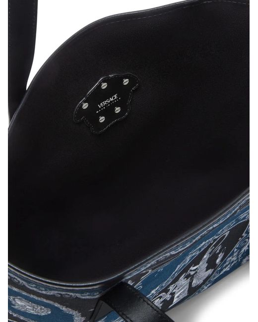 Versace Blue La Medusa Cotton Tote Bag