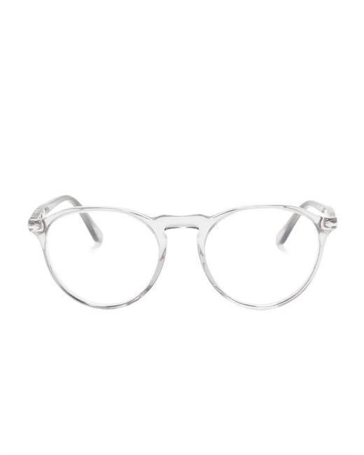Persol Natural Transparent Round-Frame Glasses