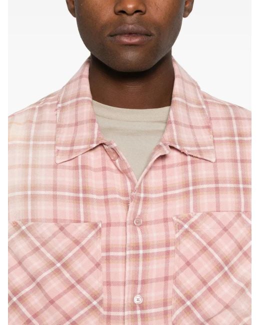 Represent Pink Checked Shirt for men