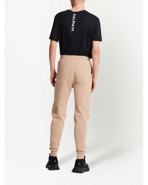 Balmain Natural Embossed Logo Track Pants for men
