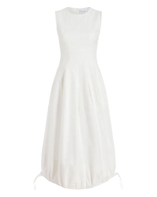 Proenza Schouler White Drawstring-Hem Sleeveless Dress