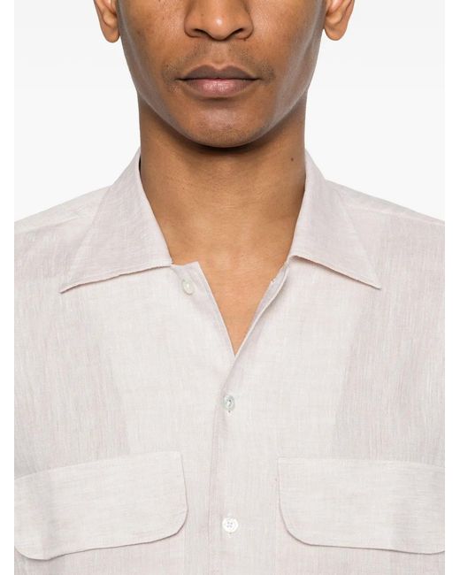 Tagliatore White Chest-Pockets Shirt for men