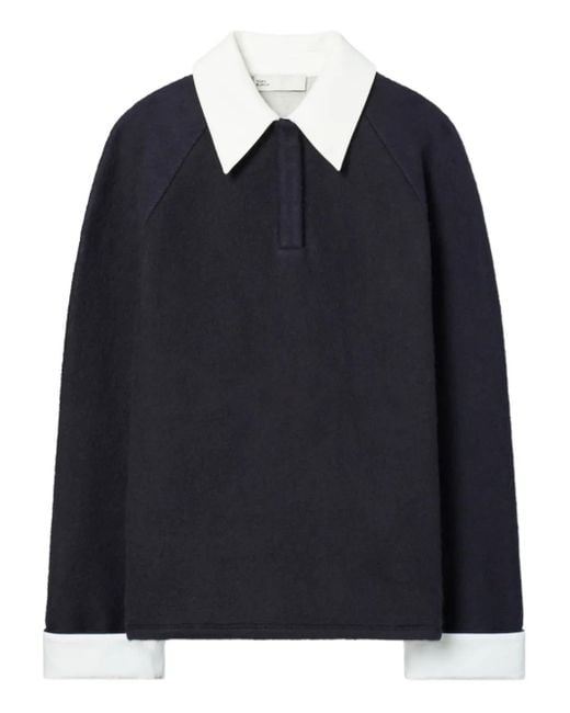 Tory Burch Blue Wool Rugby Polo