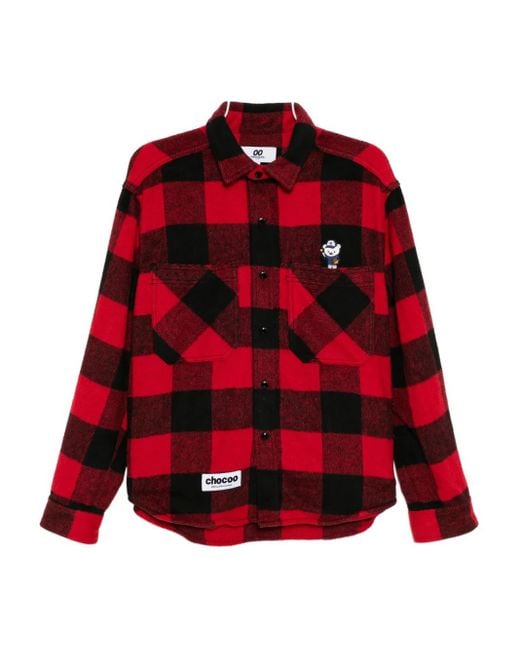 Chocoolate Checked Bear-Embroidered Jacket for men