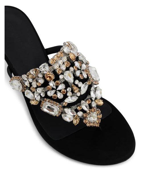 Rabanne Black Crystal-Embellished Sandals