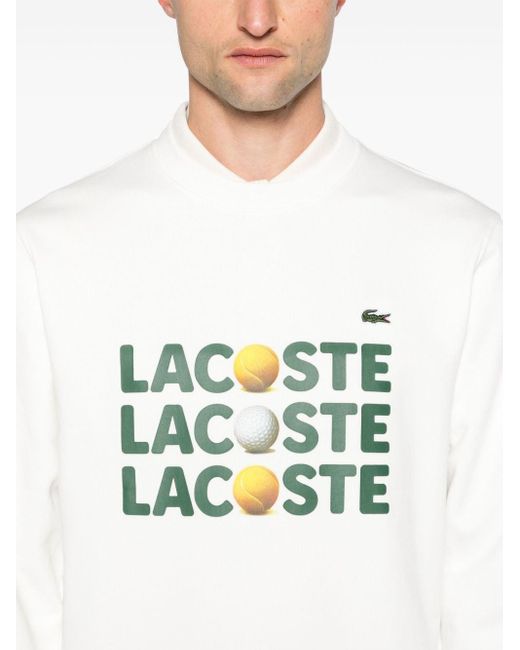 Lacoste Sweatshirt mit Logo-Print in White für Herren