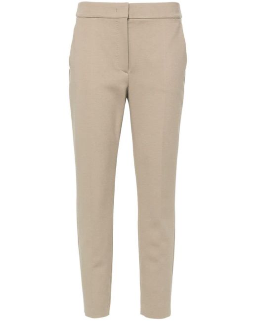 Max Mara Pegno Jersey Cropped Trousers in het Natural