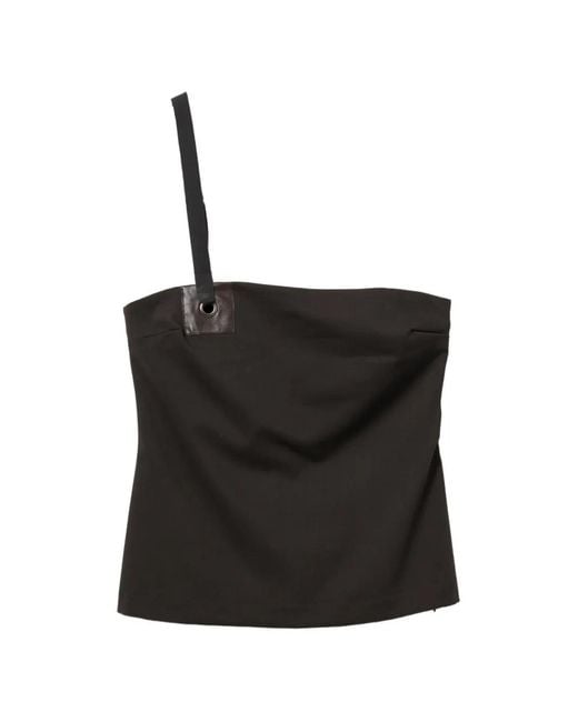 Paloma Wool Black Lali One-Shoulder Top