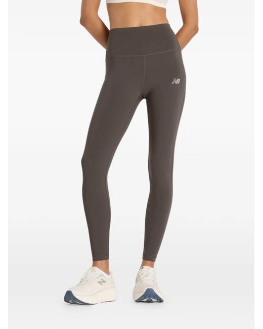 New Balance Gray Nb Harmony Stripe Detail Leggings