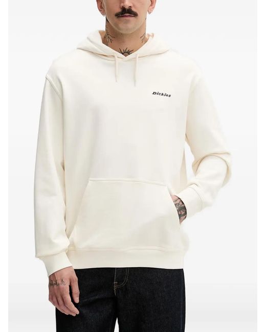 Dickies Natural Loretto Logo-Embroidered Drawstring Hoodie for men