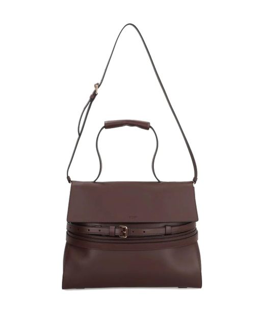 Moschino Brown Belted Top-Handle Tote Bag