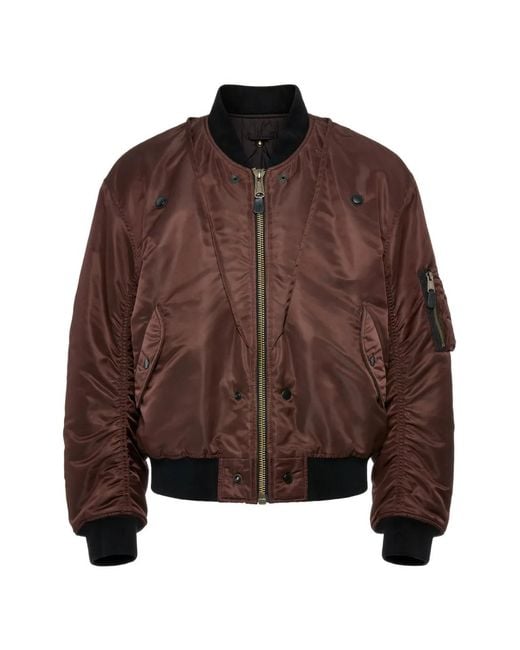 Maison Margiela Brown Reversible Four-Stitches Bomber Jacket for men