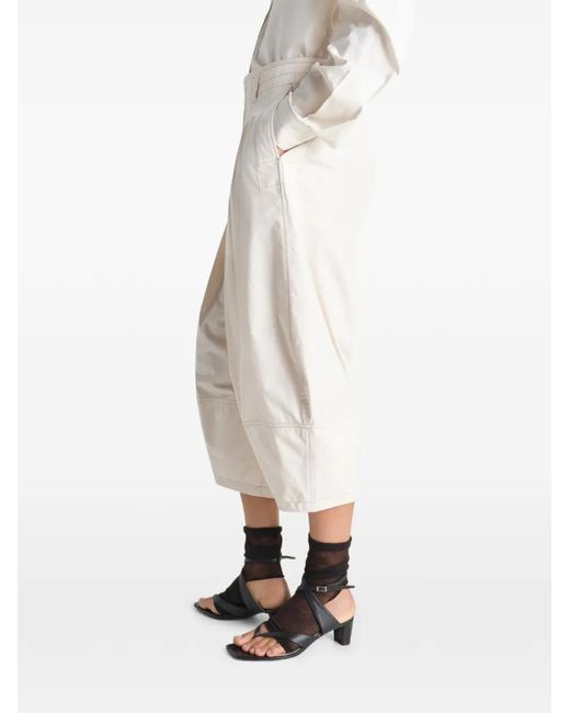 Lemaire White Balloon Bermuda Shorts