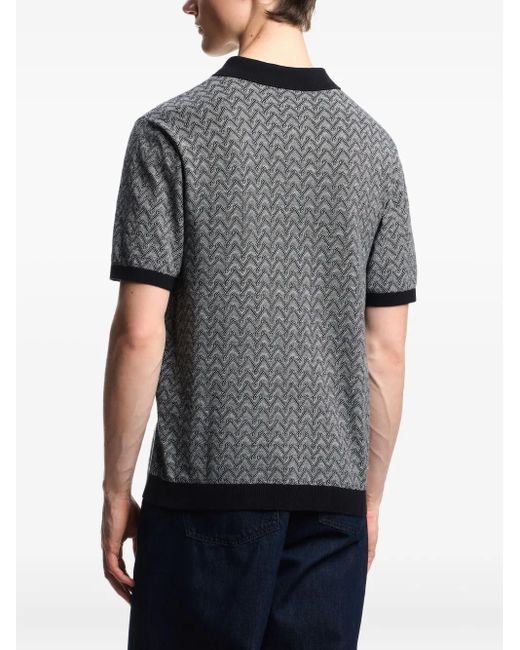 メンズ Emporio Armani シェブロン ポロシャツ Gray