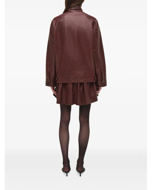Jonathan Simkhai Brown Bryar Leather Mini Skirt
