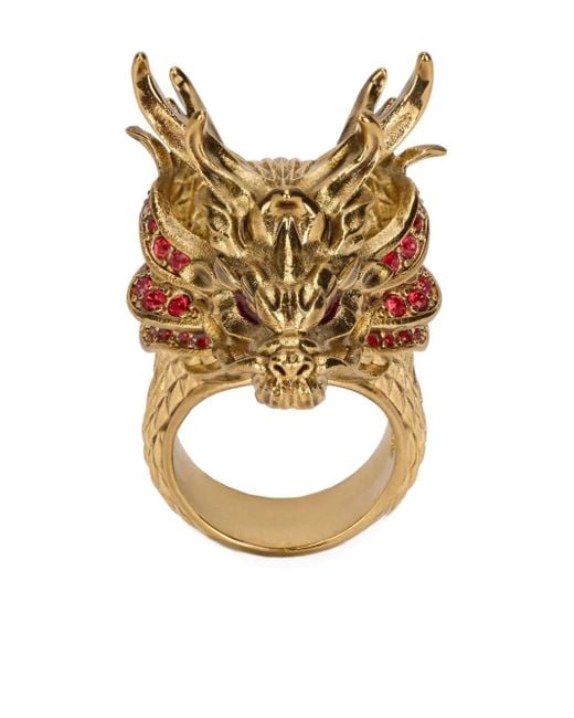 Roberto Cavalli Metallic Dragon Head Ring