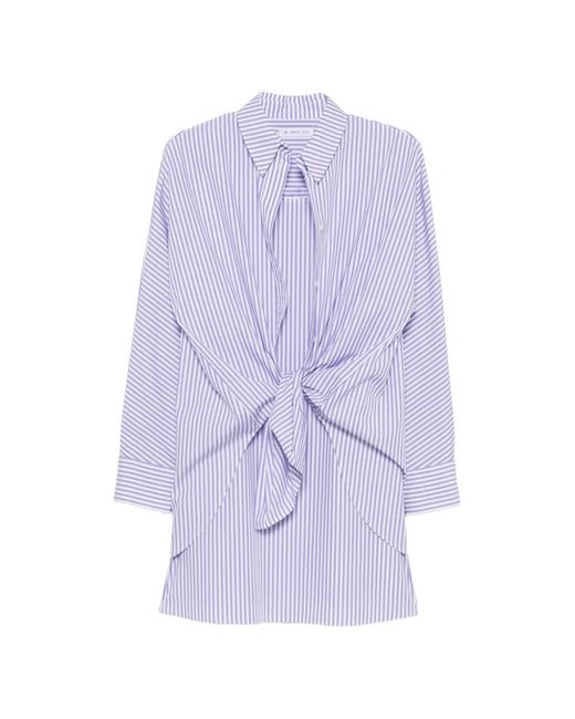 Manuel Ritz Purple Striped Tie-Waist Mini Dress