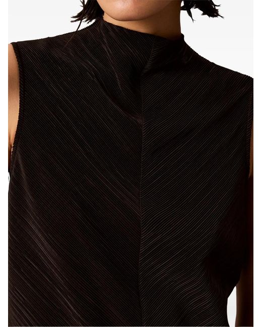 Calvin Klein Black Plissé Sleeveless Top